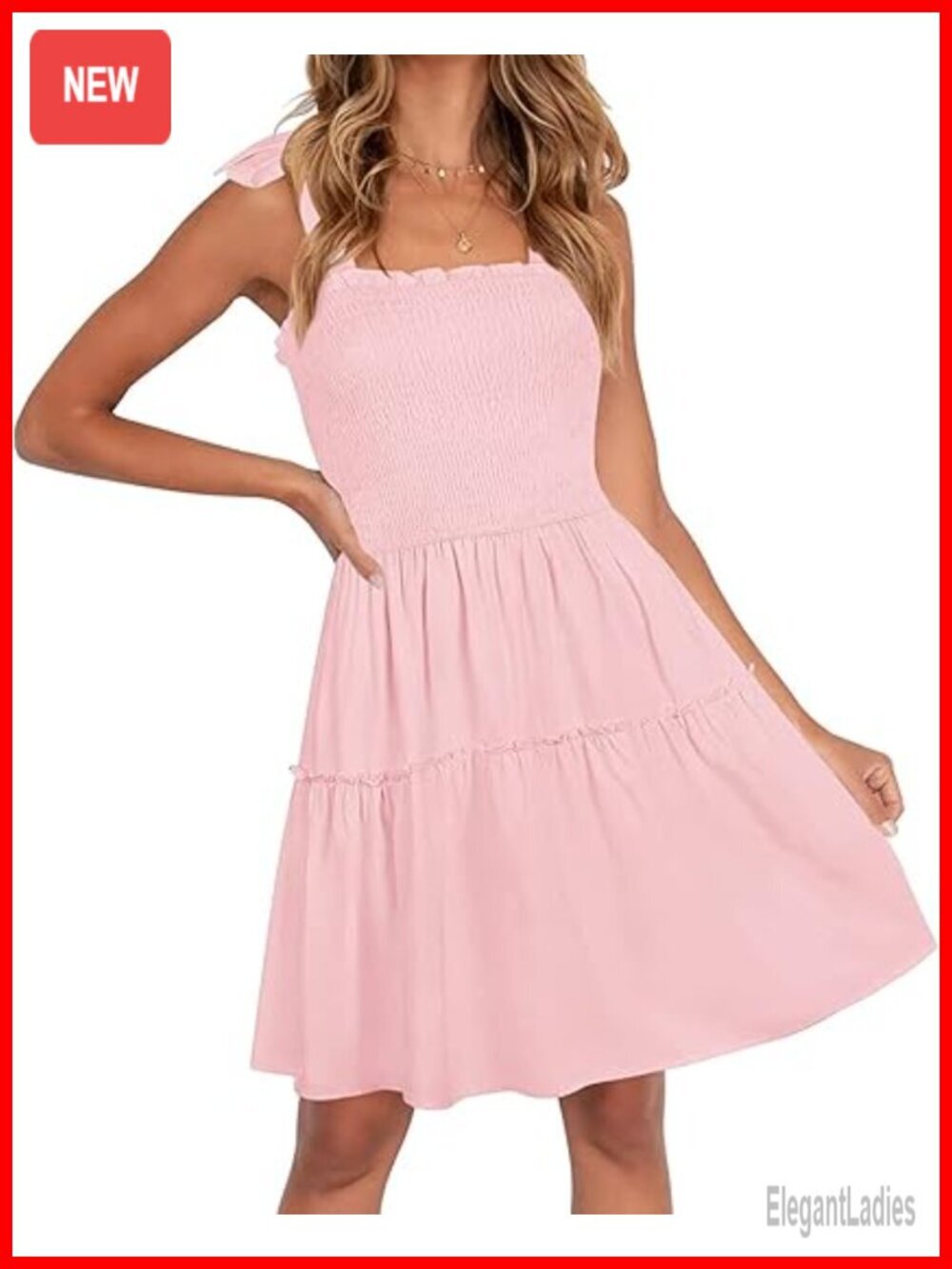 Spaghetti Strap Sleeveless Square Neck Ruffle A Line Swing Mini Dress